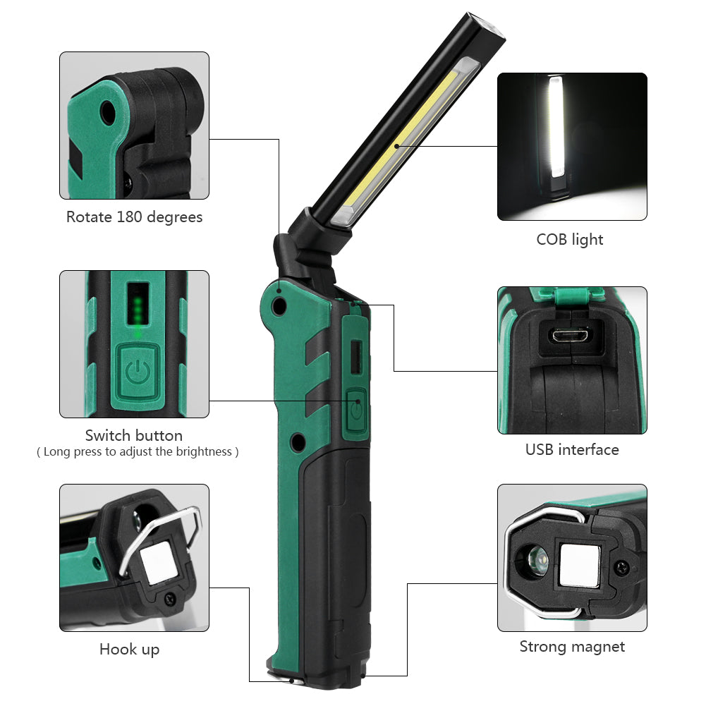 Dual-Mode Rechargeable COB Work & Inspection Light