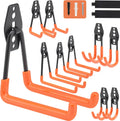 12-Piece Heavy Duty Garage Storage Hooks | Wall Mount Tool Organizer Hangers for Ladders, Bikes & Power Tools