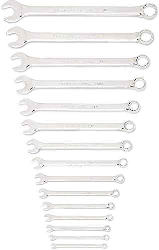 GEARWRENCH 30 Piece 12 Point Long Pattern Combination SAE/Metric Wrench Set with Wrench Racks (1/4-1 in., 8-22 mm) - 81937