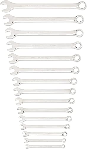 GEARWRENCH 30 Piece 12 Point Long Pattern Combination SAE/Metric Wrench Set with Wrench Racks (1/4-1 in., 8-22 mm) - 81937