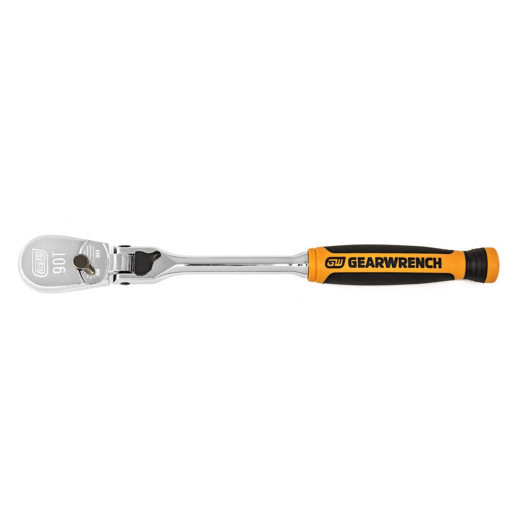 GEARWRENCH 3 Pc. 1/4", 3/8" & 1/2" Drive 90 Tooth Dual Material Locking Flex Head Ratchet Set - 81298T, Multi, One Size