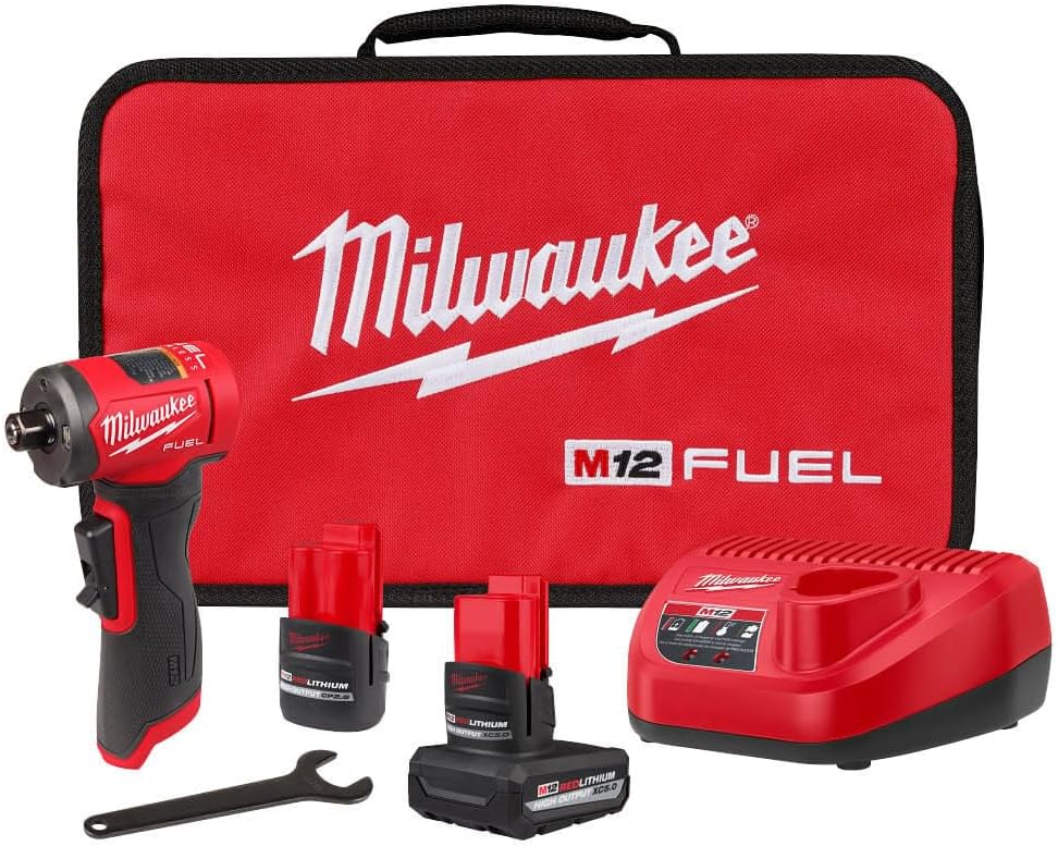 Milwaukee M12 Fuel 1/4 INCH Right Angle DIE Grinder 2 Batteries