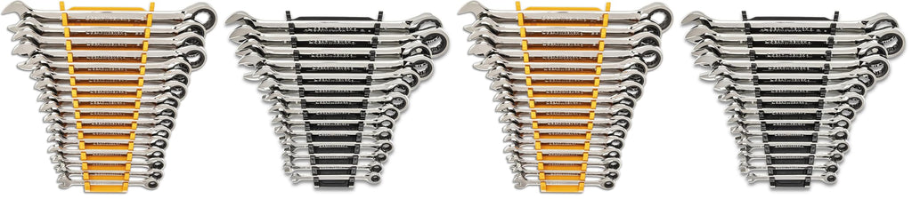 GEARWRENCH 30 Piece 12 Point Ratcheting Combination SAE/Metric (1/4-1 in., 8-24 mm) Wrench Set with Wrench Racks - 86702