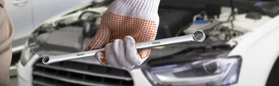 Extra Long Box End Wrench – CR-V Chrome Steel Metric Spanner 8–19mm for Automotive & Heavy-Duty Use