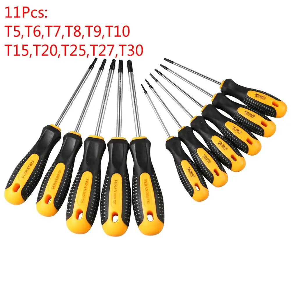 Torx Screwdriver Set T5–T30 Magnetic CR-V Steel Precision Repair Tool Kit 5,6 & 11pc Set