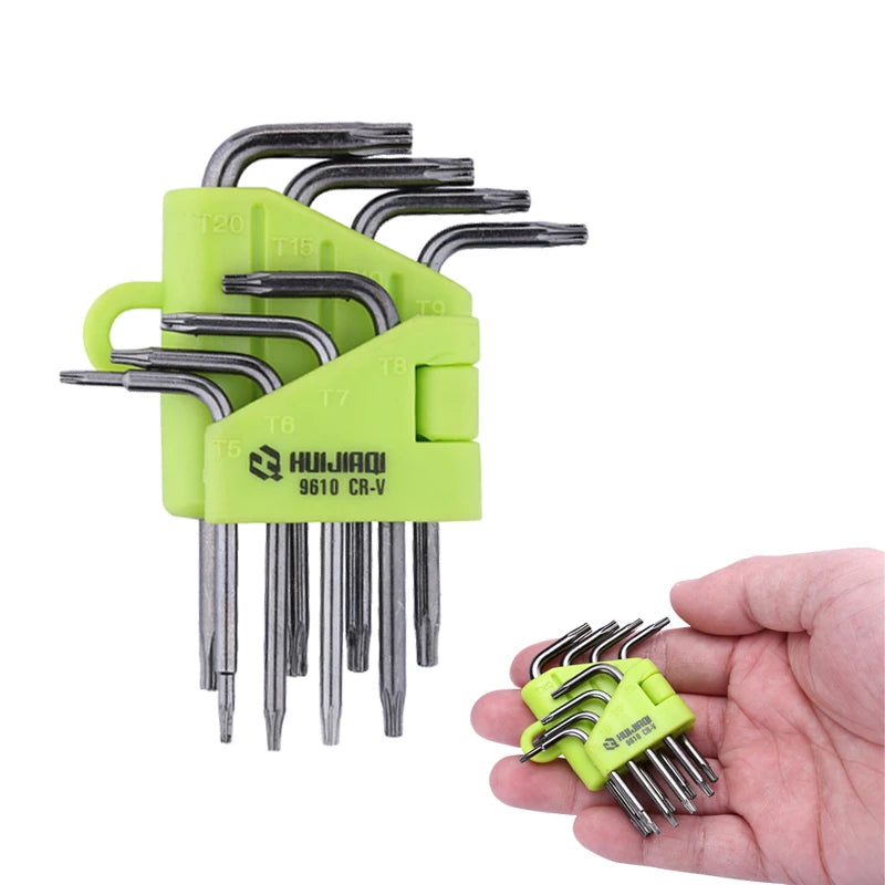 8-Piece Star Torx Wrench Set – T5–T20 Box End Spanner Professional Hand Tool Kit