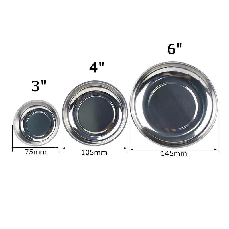 3"/4"/6" Magnetic Tray Circular Magnetic Parts Bowl Screw Storage Tray