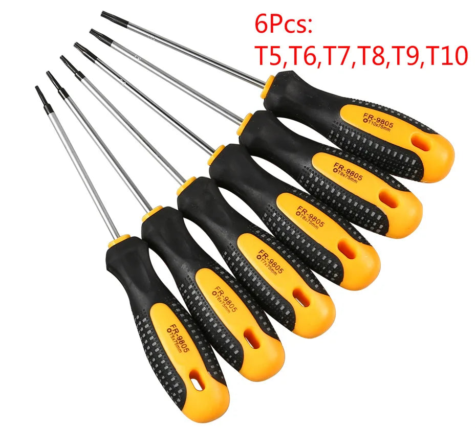 Torx Screwdriver Set T5–T30 Magnetic CR-V Steel Precision Repair Tool Kit 5,6 & 11pc Set