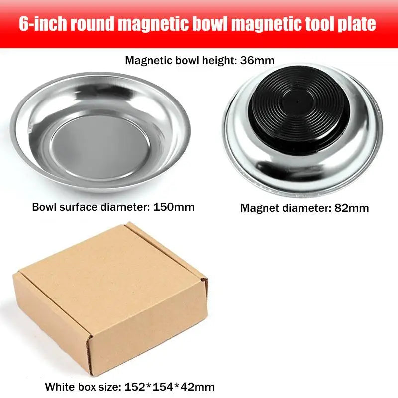 Circular Magnetic Parts Bowl 3"/4"/6" Magnetic Tray Screw Storage.