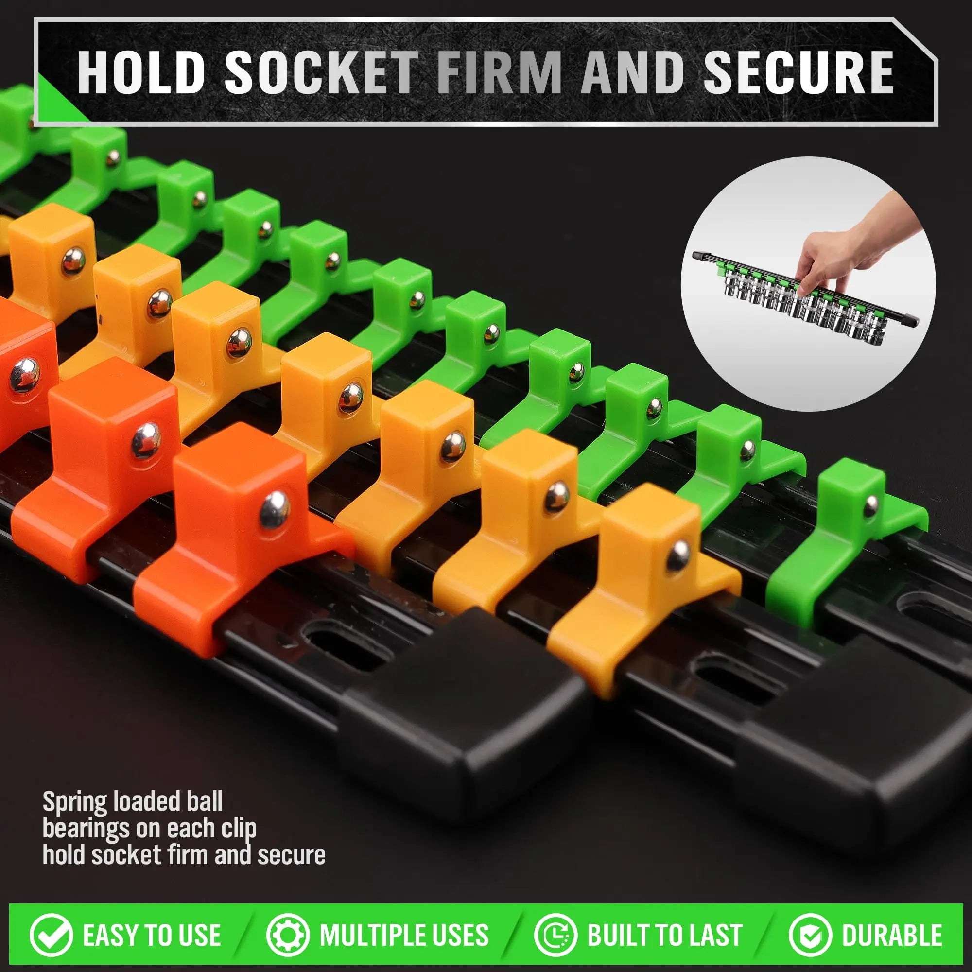 Socket Organizer Set 1/4-Inch 3/8-Inch 1/2-Inch.