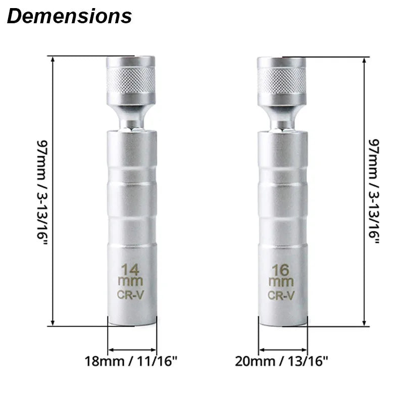 Spark Plug Socket 14mm & 16mm (Swivel, Magnetic)