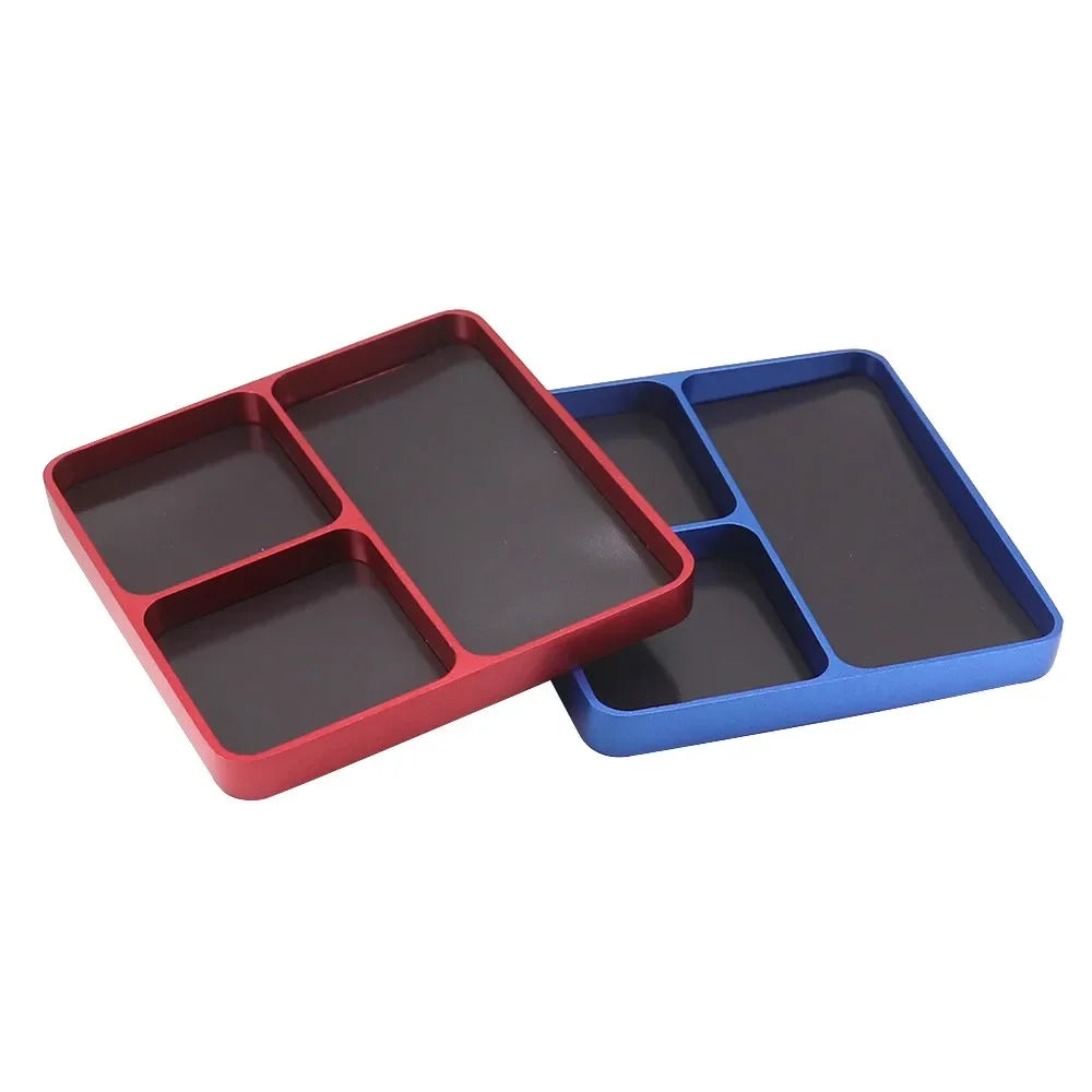Mini CNC Aluminium Magnetic Screw Tray 98*98*11mm.