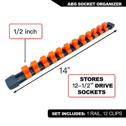 Socket Organizer Set 1/4-Inch 3/8-Inch 1/2-Inch.