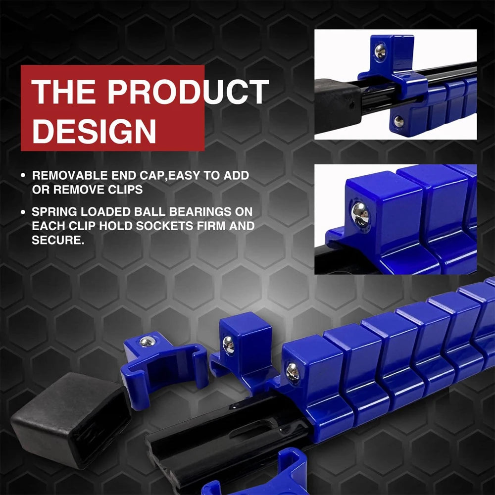 Socket Organizer 360-Degree Rotating Portable Socket Storage Rack 1/4-inch, 3/8-inch, 1/2-inch.