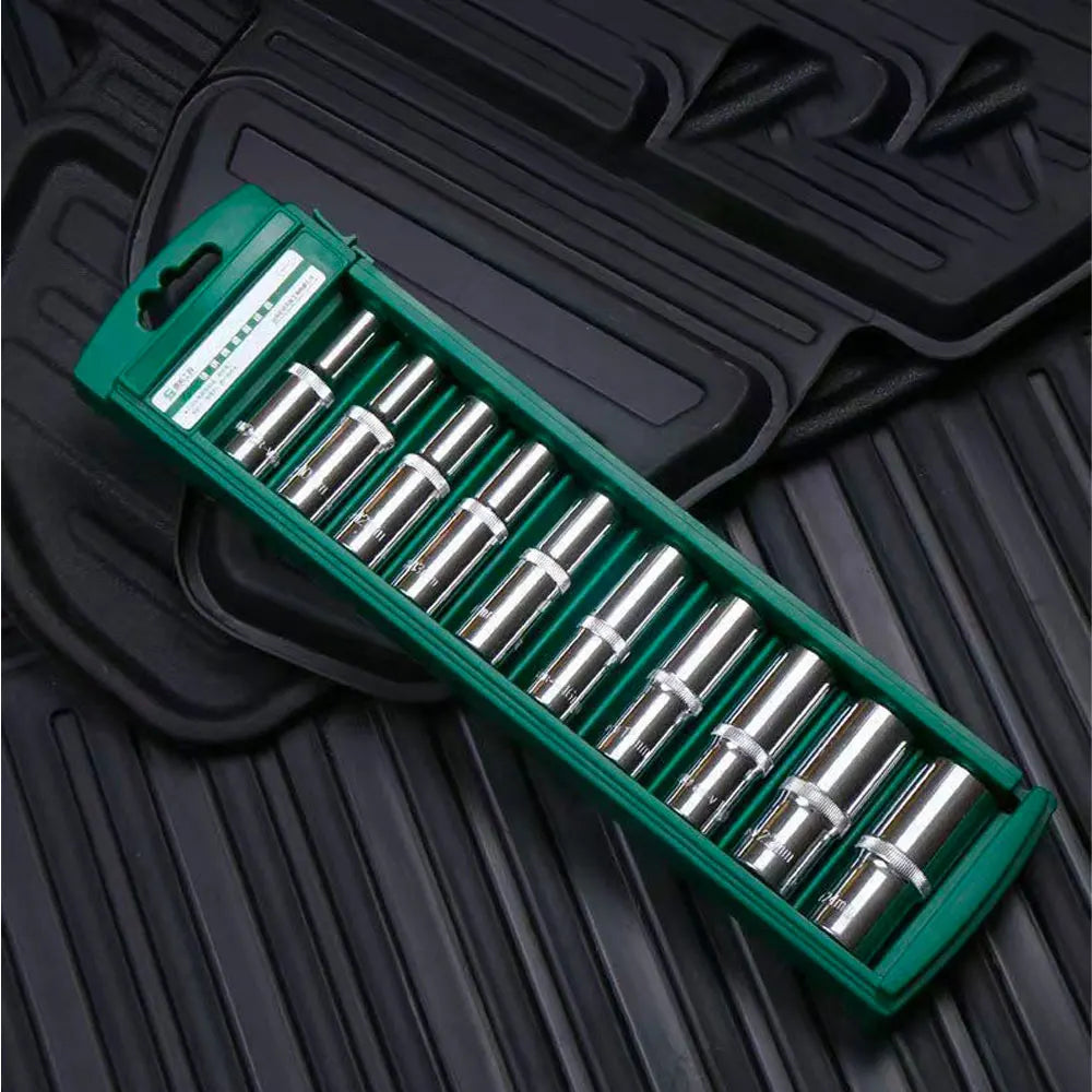 Hex Socket Wrench Head Set 1/4 3/8 1/2 Short Long Socket Deep Nut Driver