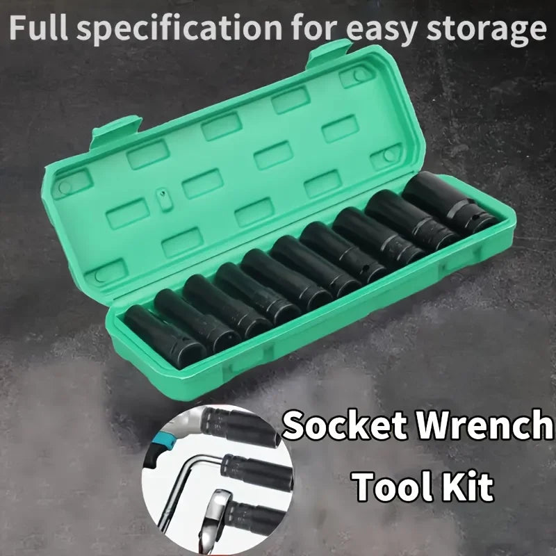 10-Piece Impact Socket Set - 1/2" Drive(SAE 10-24mm)
