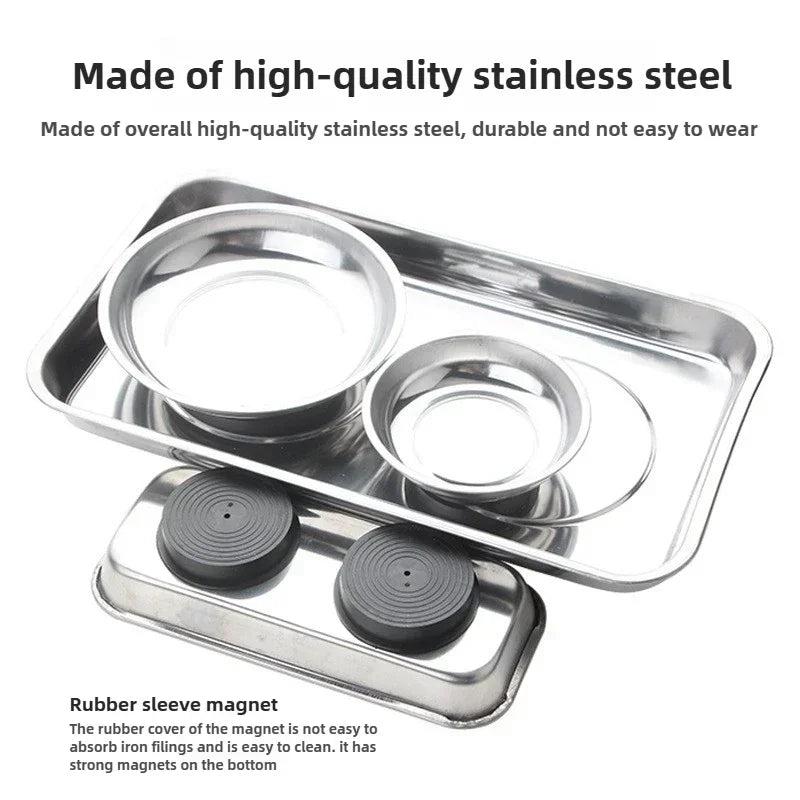 Round /Square Magnetic Bowl, Durable with Magnetic Stainless Steel