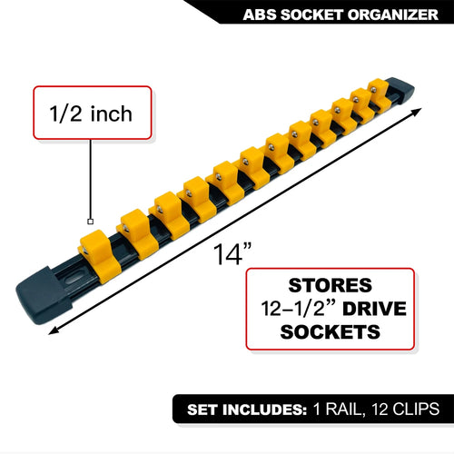 Socket Organizer Set 1/4-Inch 3/8-Inch 1/2-Inch.