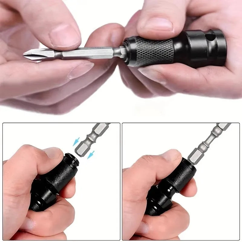 1/2” to 1/4” Hex Socket Adapter Set | Impact Grade Ratchet Converter Drive Reducer Quick Release Tool Kit