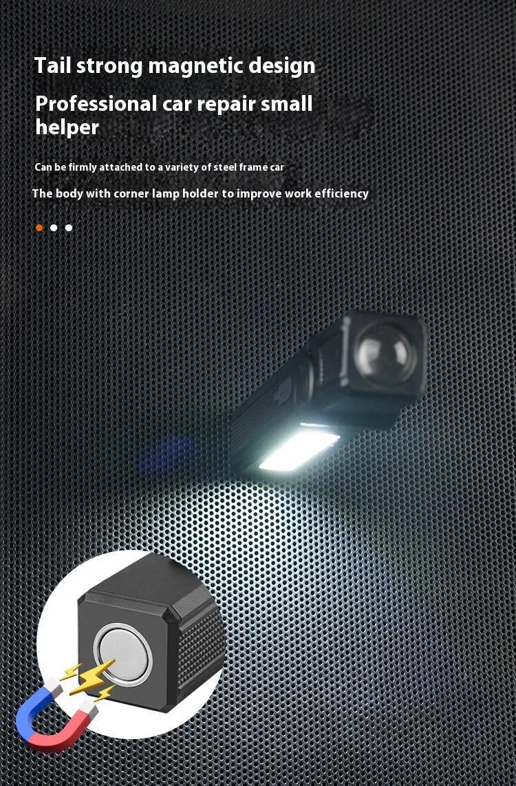 Multifunctional USB Rechargeable Flashlight with Magnet Powerful COB LED Work Light Waterproof Torch