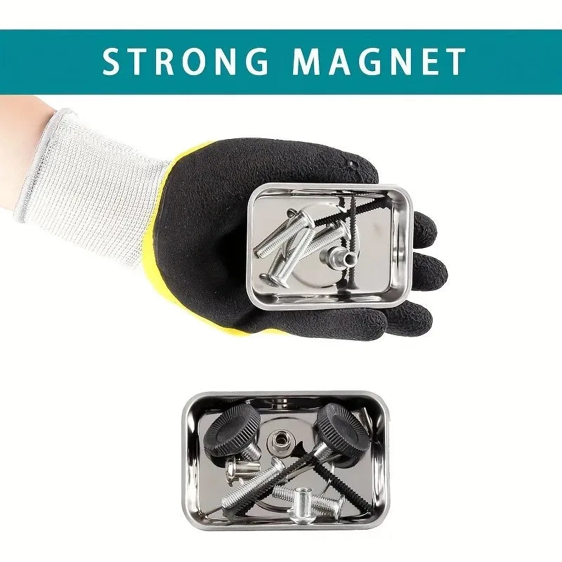 Stainless steel magnetic tray tool parts storage magnetic tool tray
