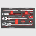 10Pc Flex Head Ratchet Wrench Set 1/4 3/8 1/2 Drive 72 Tooth Quick Release Socket Tool Kit