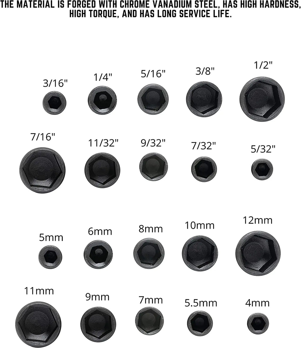 9pcs/set 5mm-13mm Hex Sockets Sleeve Nozzles Nut Drivers