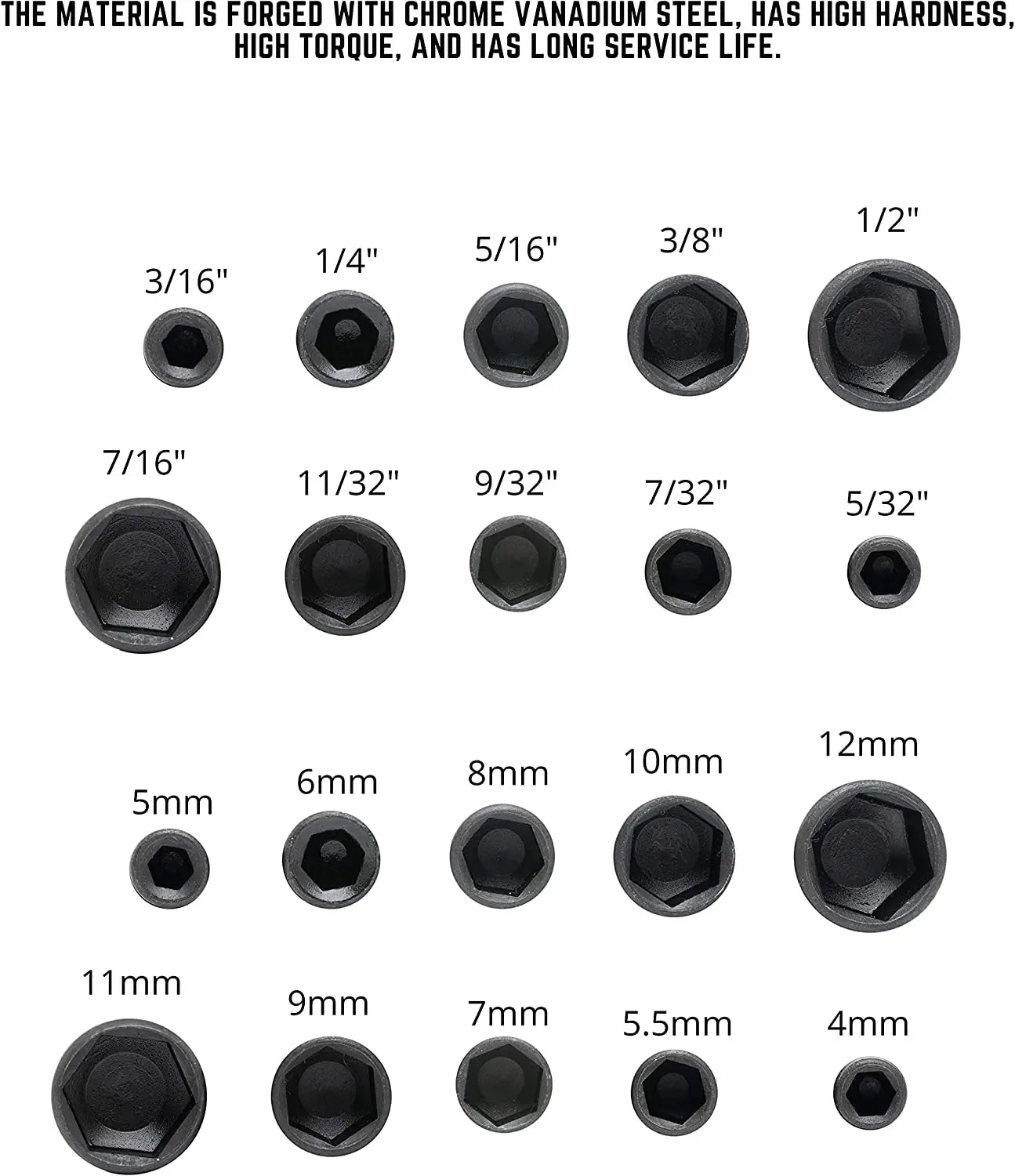 9pcs/set 5mm-13mm Hex Sockets Sleeve Nozzles Nut Drivers
