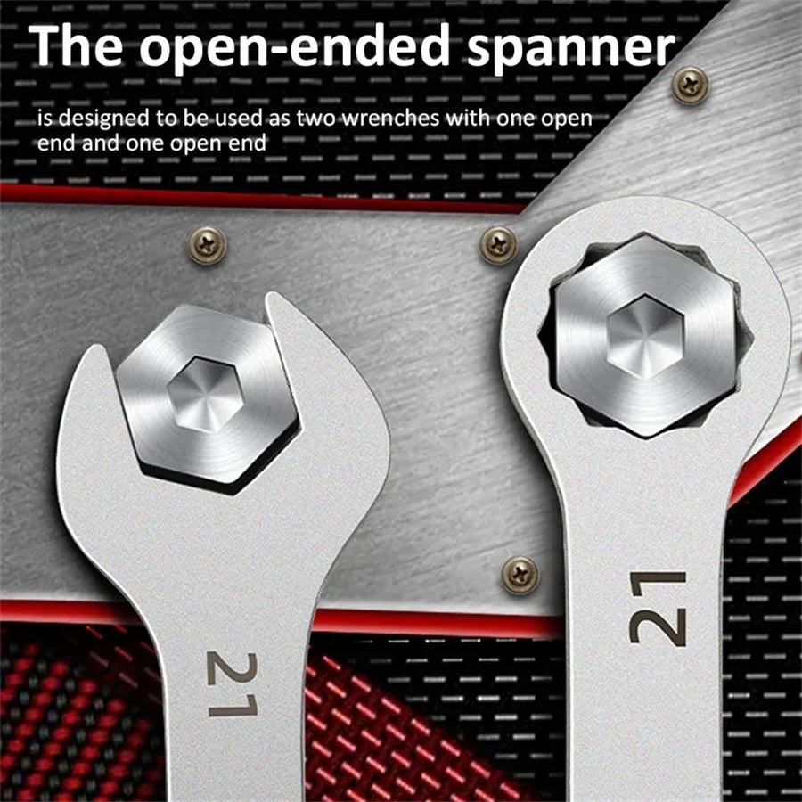 Ultra-thin Open End Wrench Set 6mm to 27mm.