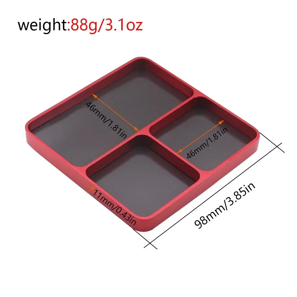 Mini CNC Aluminium Magnetic Screw Tray 98*98*11mm.