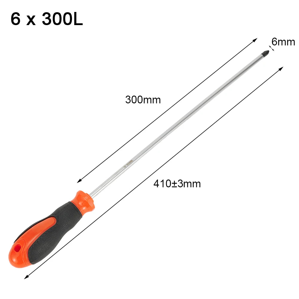 VIBRATITE 12" Extra Long Magnetic Screwdriver Set Cross & Slotted Hard-to-Reach Tools