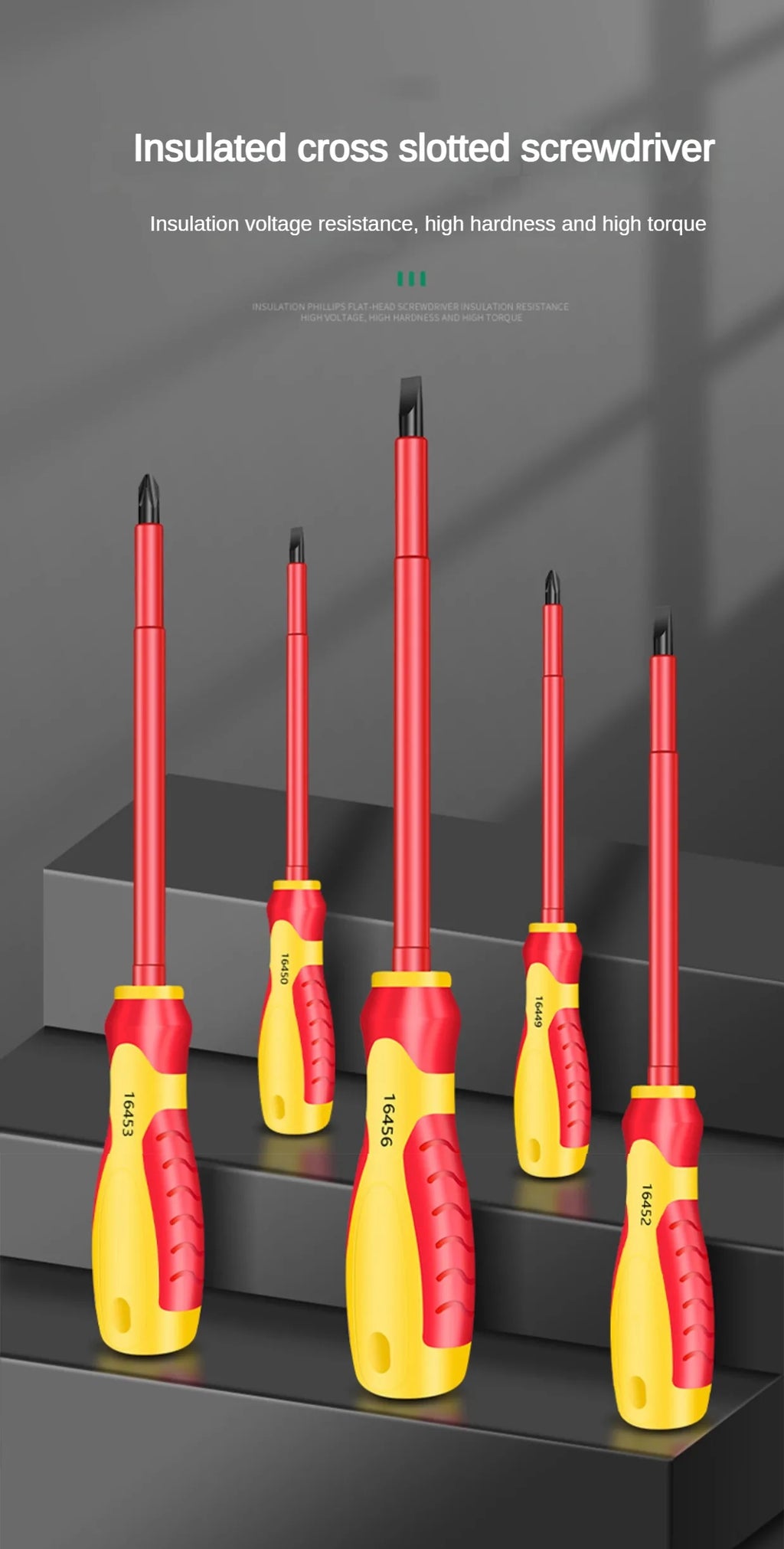 AXE SHAN Insulated Screwdrivers – CR-V Slotted & Phillips Magnetic Drivers for Electrical & Professional Use