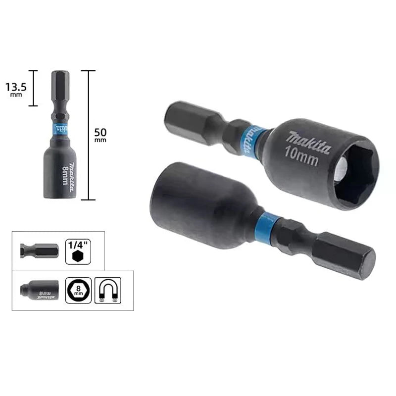 Makita E-08816 Impact Black Magnet Drill Bit Holder 8MM/50MM Hex.