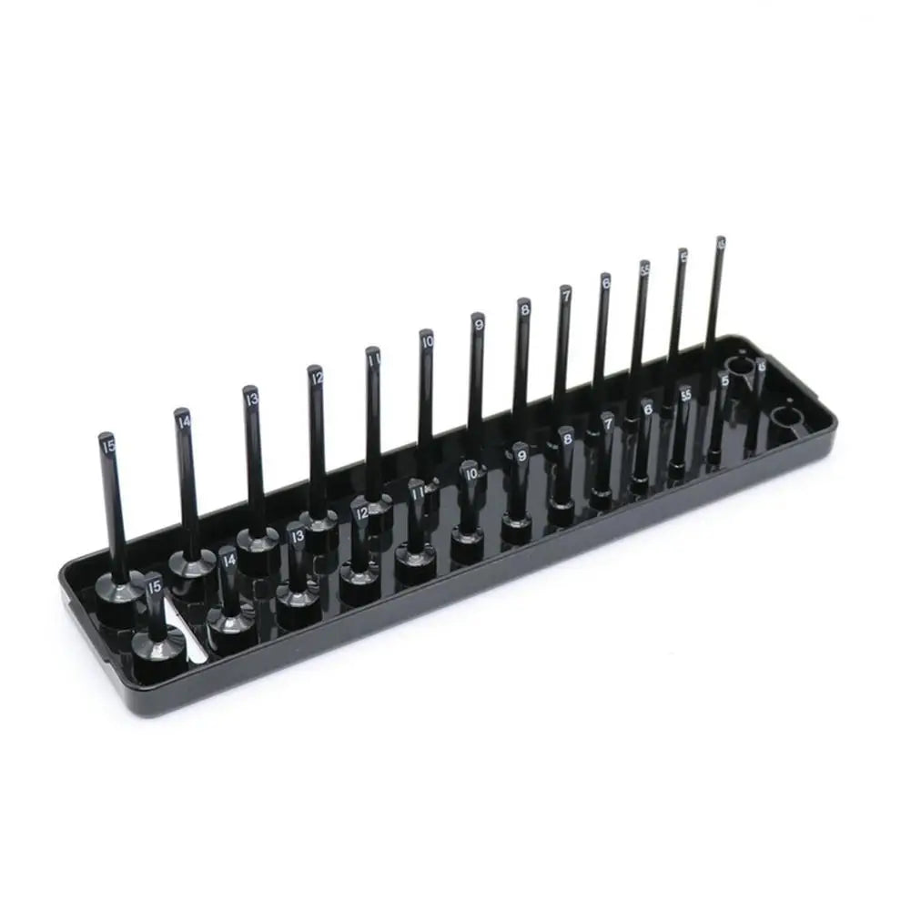 3 Pcs/1/4'' 3/8'' 1/2'' Socket Organizer Sleeve Holder Garage Storage Tool Metric SAE Plastic Home Tool Rack Tray Organizer
