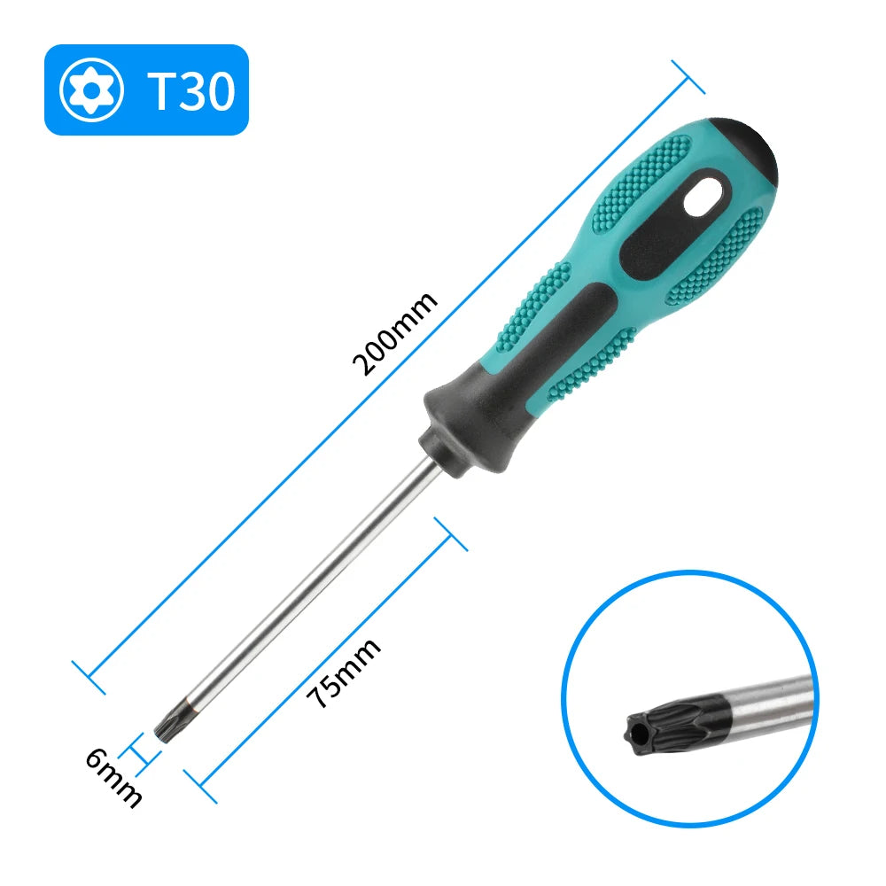 Torx Screwdriver Set T5–T30 Magnetic CR-V Precision Security Repair Tool Kit Electronics