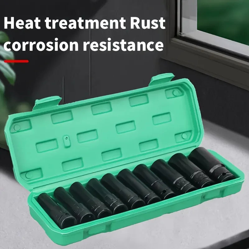 10-Piece Impact Socket Set - 1/2" Drive(SAE 10-24mm)