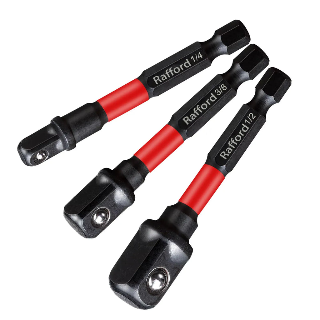 Rafford Impact Socket Adapter Set | 1/4” 3/8” 1/2” Drive Chrome Vanadium Steel Converter Kit for Drill & Ratchet Tools