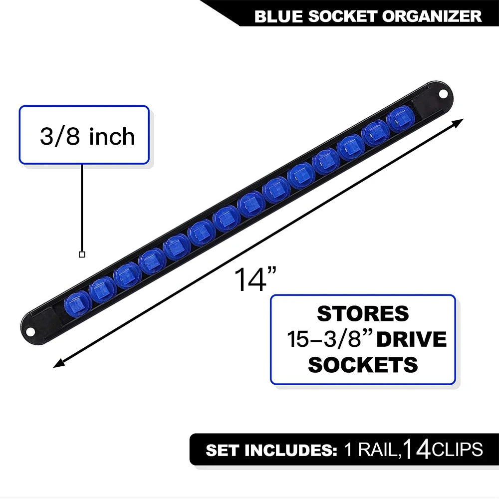 Socket Organizer 360-Degree Rotating Portable Socket Storage Rack 1/4-inch, 3/8-inch, 1/2-inch.