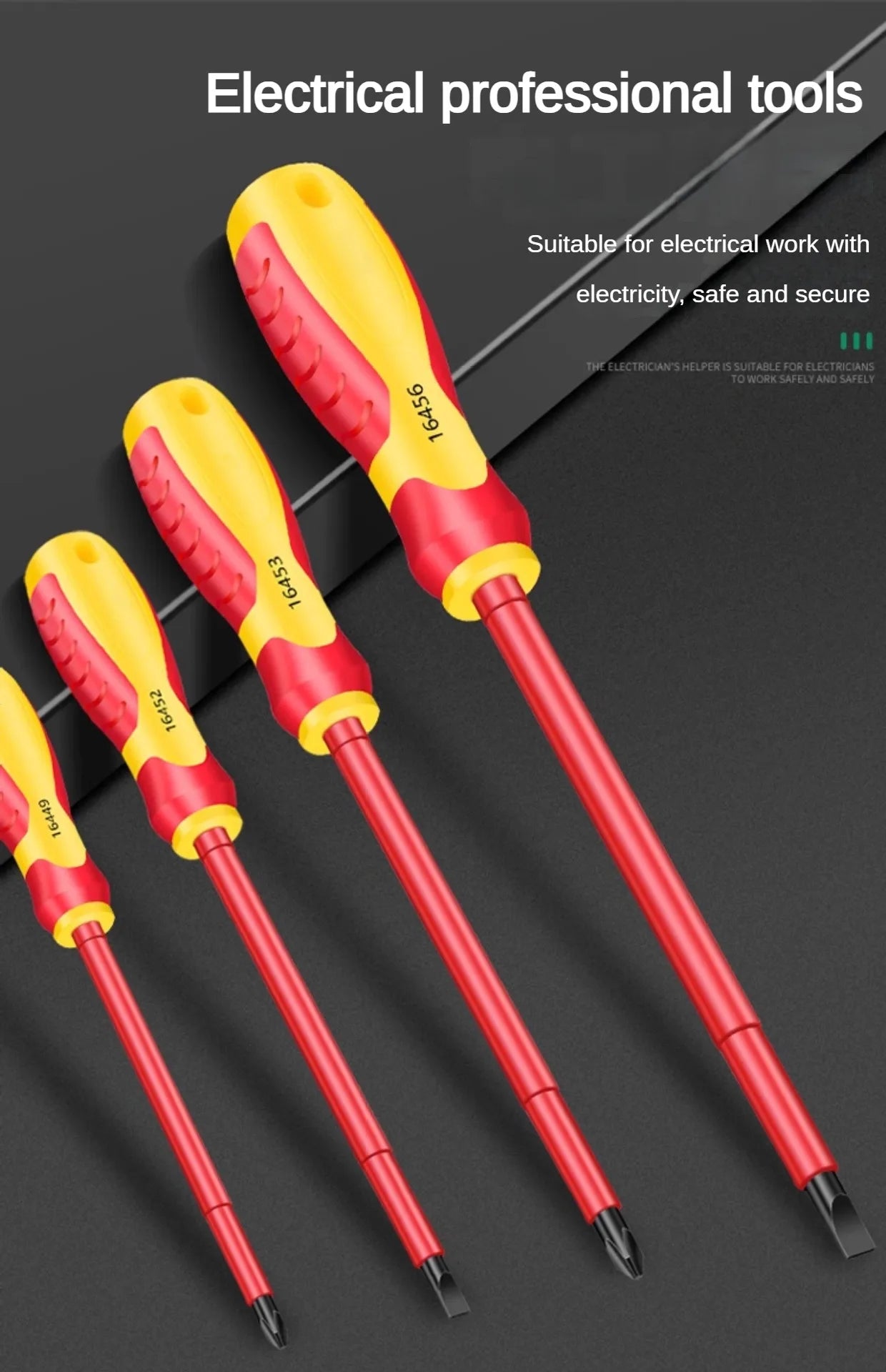AXE SHAN Insulated Screwdrivers – CR-V Slotted & Phillips Magnetic Drivers for Electrical & Professional Use