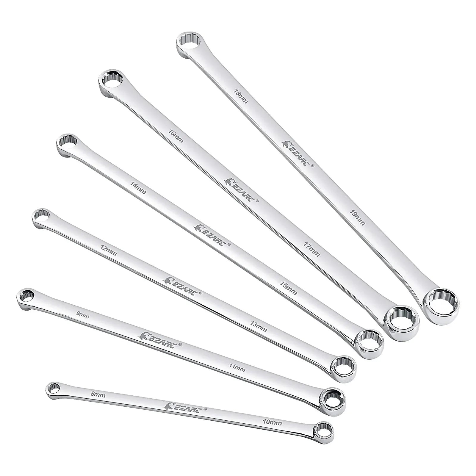 6PCS Extra Long Box End Wrench Set – CR-V Chrome Steel 8–19mm Aviation & Automotive Spanner Tools