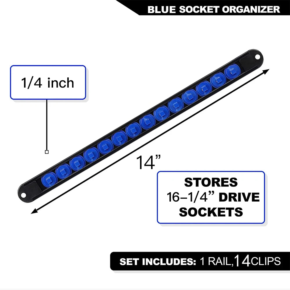Socket Organizer 360-Degree Rotating Portable Socket Storage Rack 1/4-inch, 3/8-inch, 1/2-inch.