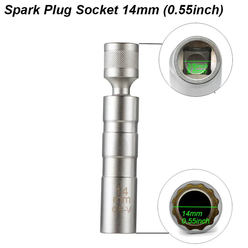 14mm Spark Plug Socket (Swivel, Magnetic) Remove Tool