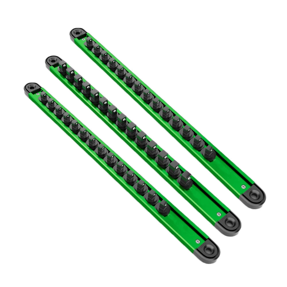 Swivel Magnetic Socket Organizer 1/4, 3/8 & 1/2. 1pc. Green.