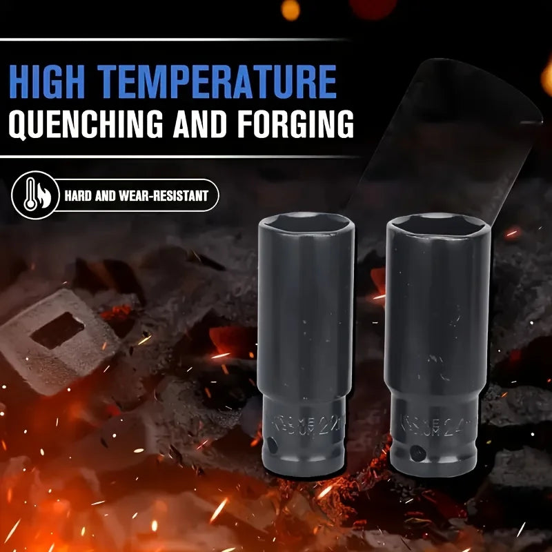 10-Piece Impact Socket Set - 1/2" Drive(SAE 10-24mm)