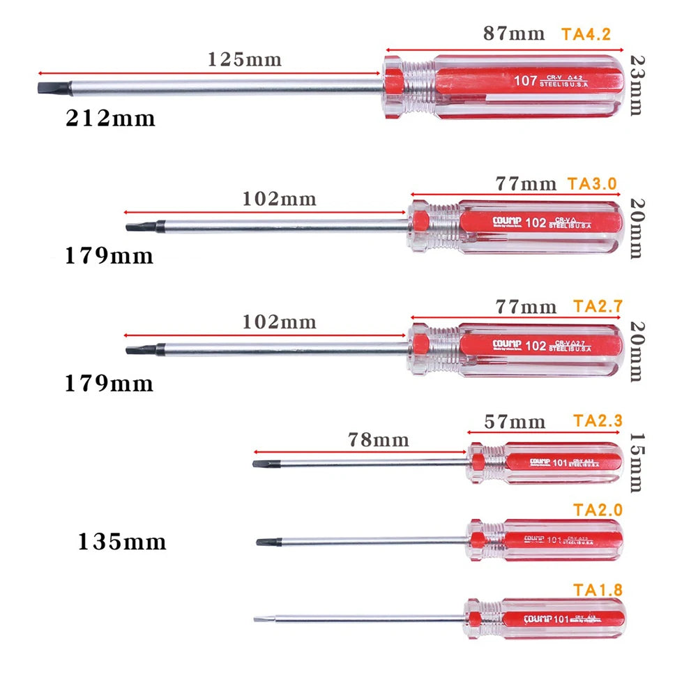 6Pc Triangle Screwdriver Set Magnetic CR-V Security Bit TA1.8–TA4.2 Repair Tool Kit