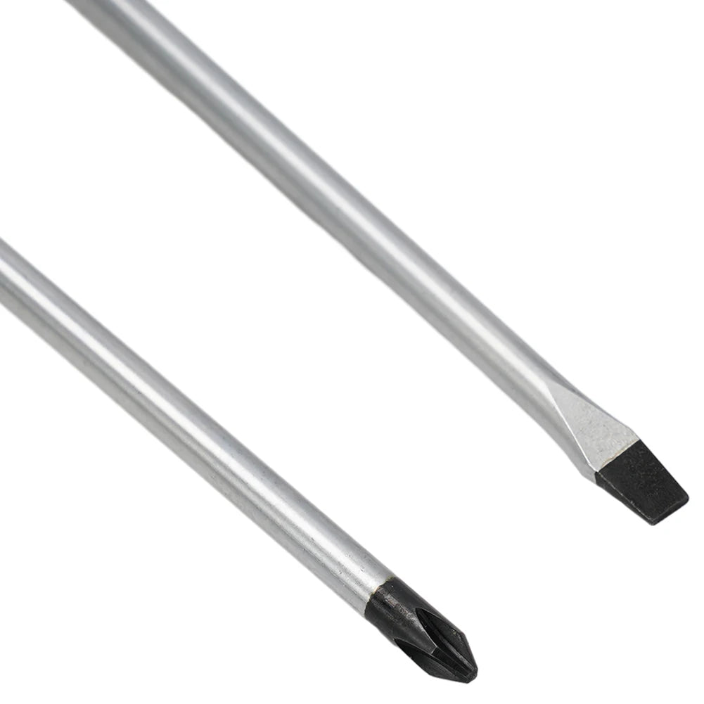 VIBRATITE 12" Extra Long Magnetic Screwdriver Set Cross & Slotted Hard-to-Reach Tools