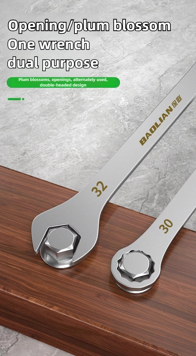 3mm Ultra-thin Wrench Large Open-end Wrench Plum Dual-purpose Wrench Wholesale 4-27MM Cross-border Thin Section Dual-purpose