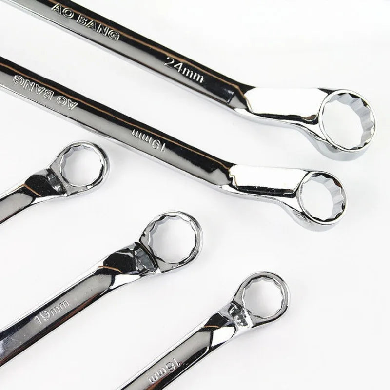 45° Double Offset Box End Wrench – Carbon Steel Ratchet Ring Spanner for Car Repair & Workshop