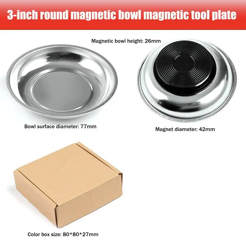 Circular Magnetic Parts Bowl 3"/4"/6" Magnetic Tray Screw Storage.