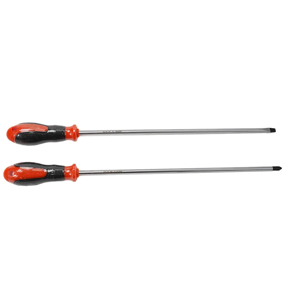 VIBRATITE 12" Extra Long Magnetic Screwdriver Set Cross & Slotted Hard-to-Reach Tools